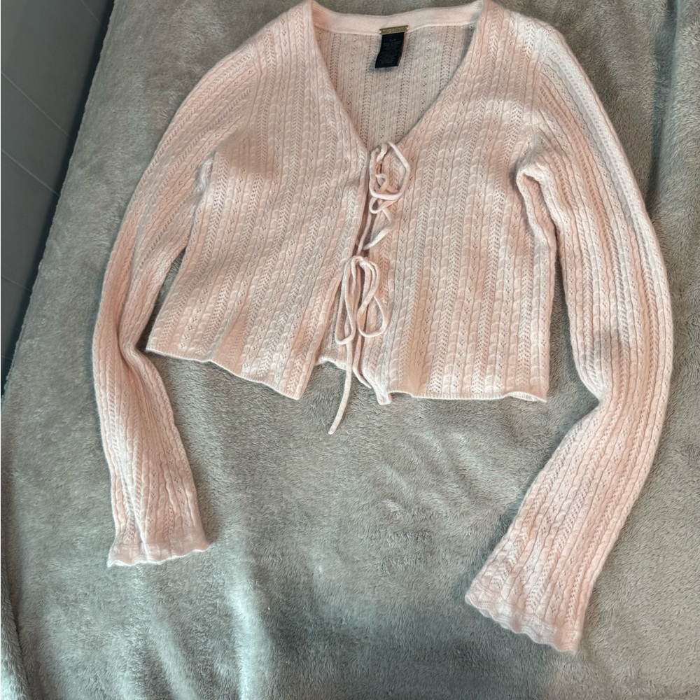 Magaschoni 💯% cashmere tie front cardigan